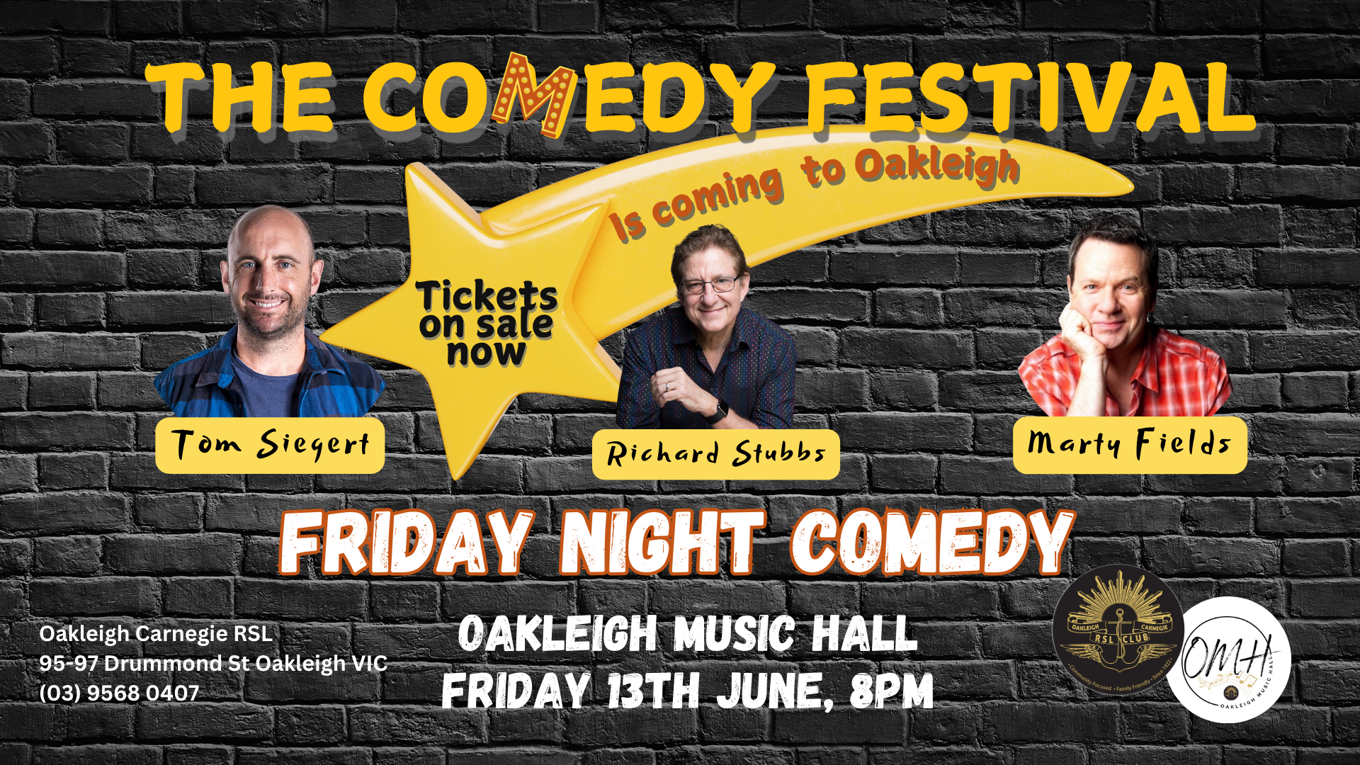 Friday Night Comedy at the Oakleigh Music Hall